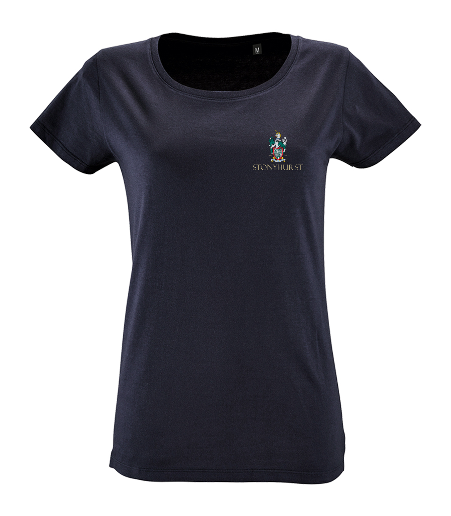 Stonyhurst Crest Navy Organic T-Shirt (Womens)