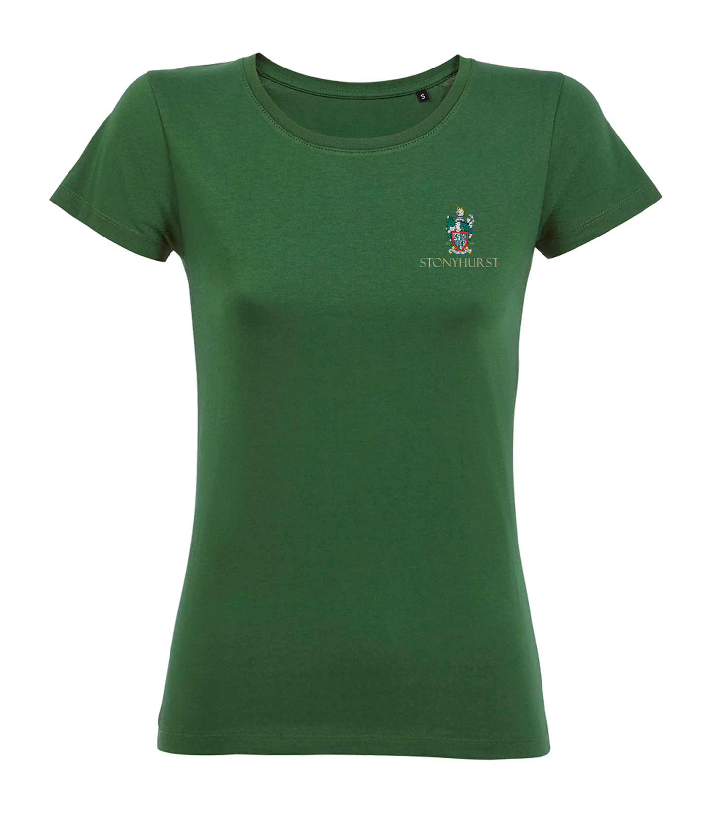 Stonyhurst Crest Green Organic T-Shirt (Womens)